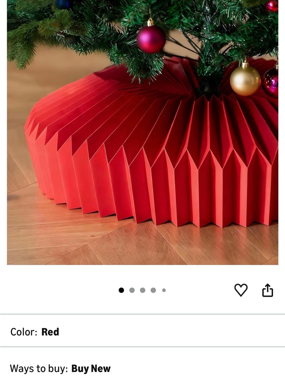 Red Accordion-Style Tree Skirt
